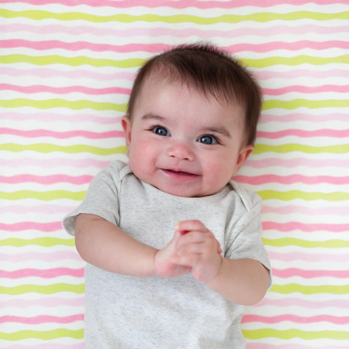 Fitted Baby Bedsheet | Blush Waves