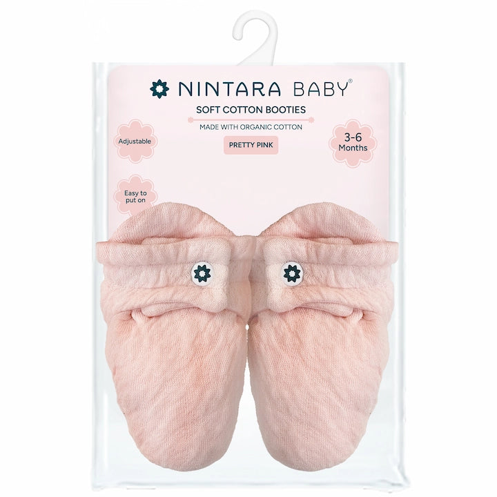 Soft Cotton Baby Booties | Pretty Pink