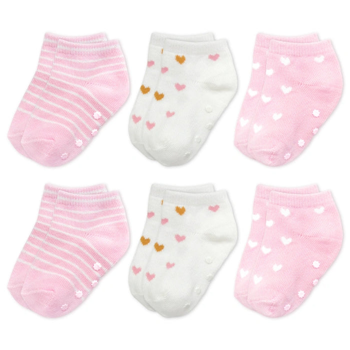 Anti-Slip Baby Socks - Set of 6 | Pink Patterns