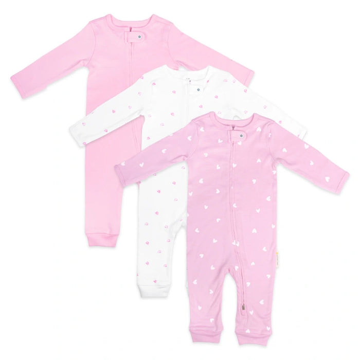 Footless Bodysuit - Set of 3 | Pink Flutter