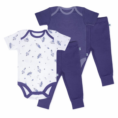Short Bodysuits & Pants Set - Up In Space | Set of 2