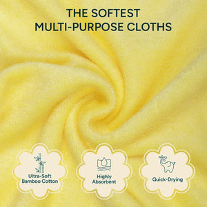 Bamboo So-Softs™ | Multipurpose Baby Washcloth - Set of 3 | Yellow