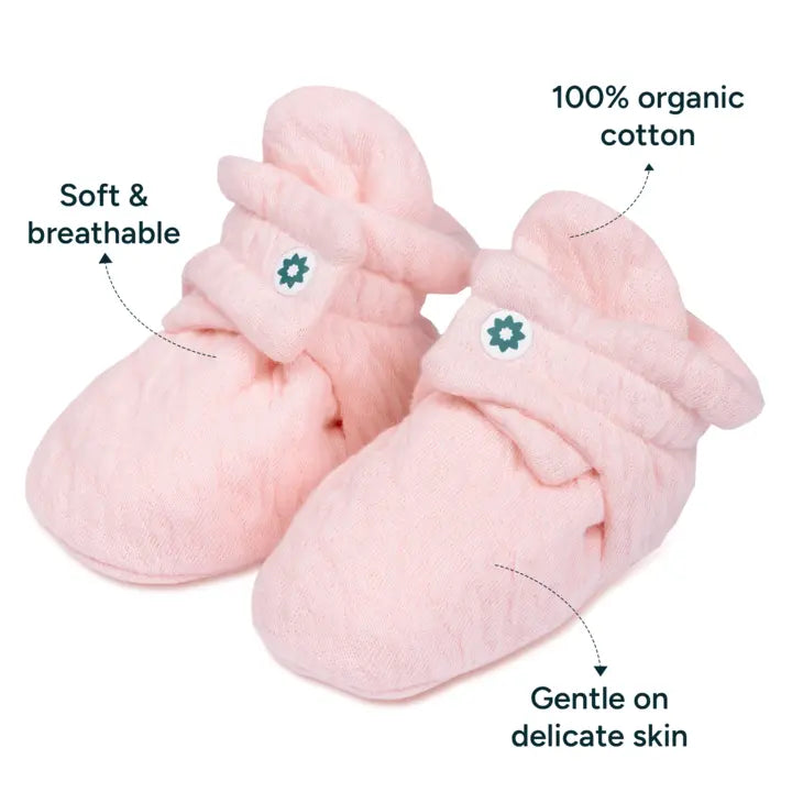 Soft Cotton Baby Booties | Pretty Pink