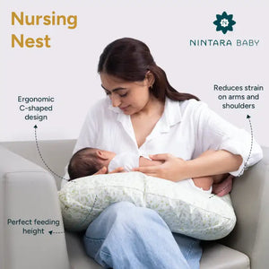 Nursing Nest | C-Shaped Nursing Pillow | Autumn Garden