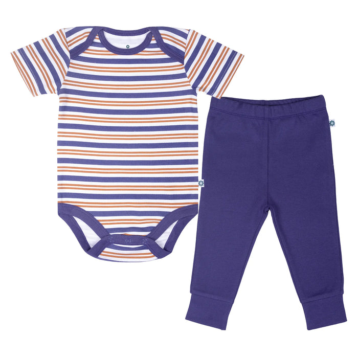 Short Bodysuit & Pant Set - Midnight Stripes