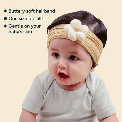Buttery Soft Baby Hairband - Set of 2 | Winter Pink Bloom + Baby Mocha Bloom