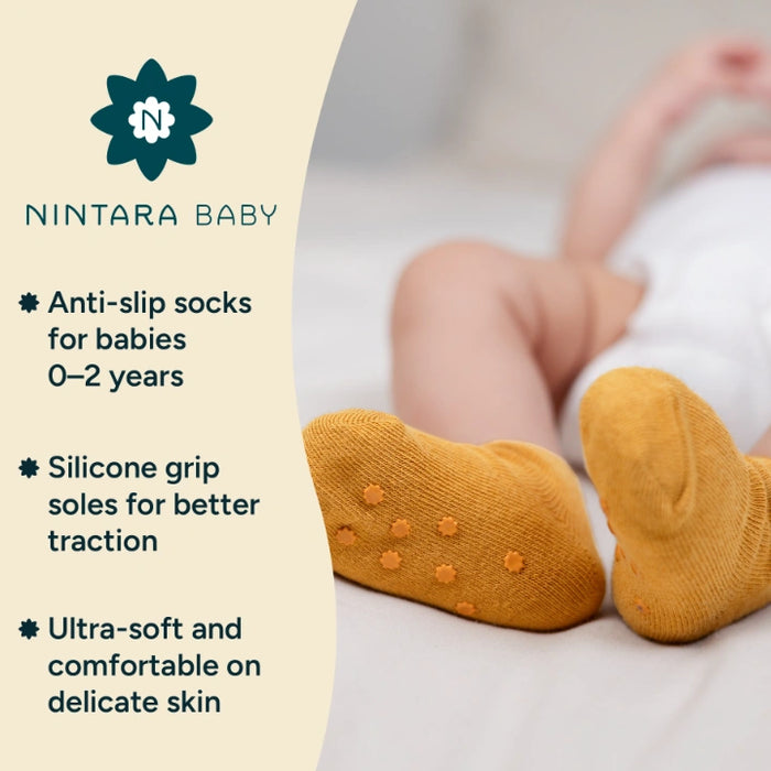 Anti-Slip Baby Socks - Set of 6 | Pink Patterns