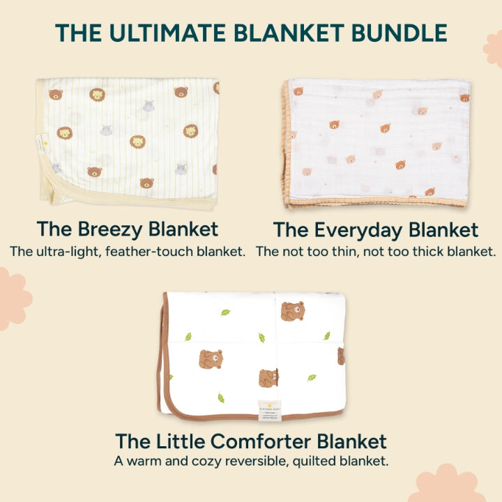 The Ultimate Baby Blanket Bundle - Set of 3 | Bear Hugs