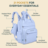Diaper Bag - Backpack | Powder Blue