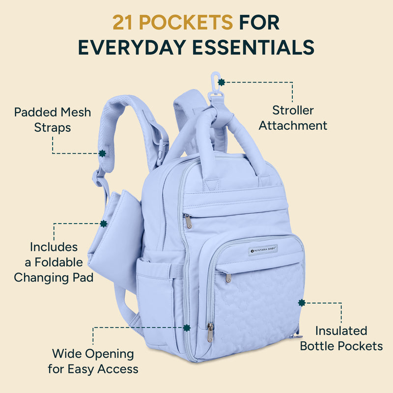 Diaper Bag - Backpack | Powder Blue