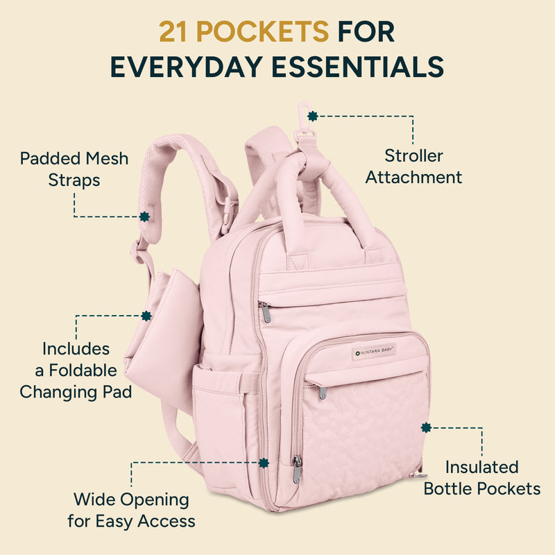 Diaper Bag - Backpack | Soft Pink