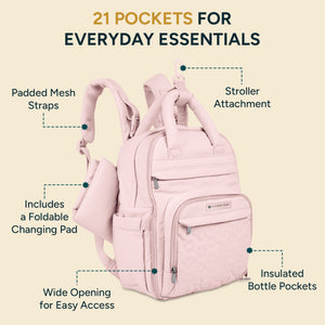 Diaper Bag - Backpack | Soft Pink