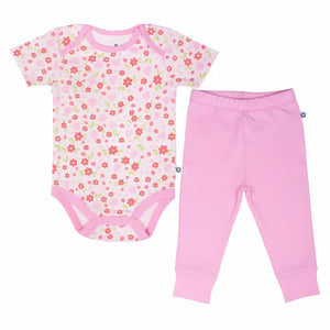 Short Bodysuit & Pant Set - Flower Shower