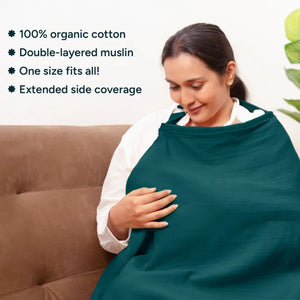 Muslin Nursing Cover | Classic Green