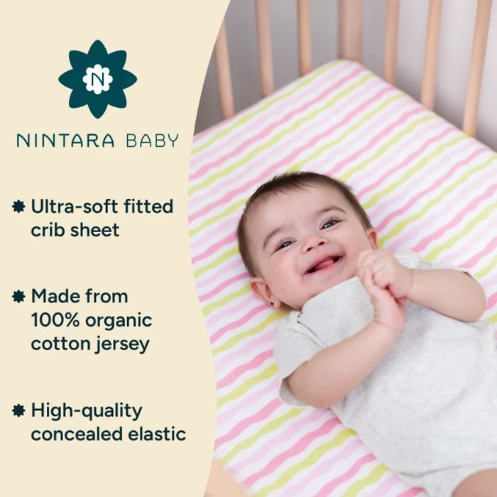 Fitted Crib Sheets | Blush Waves