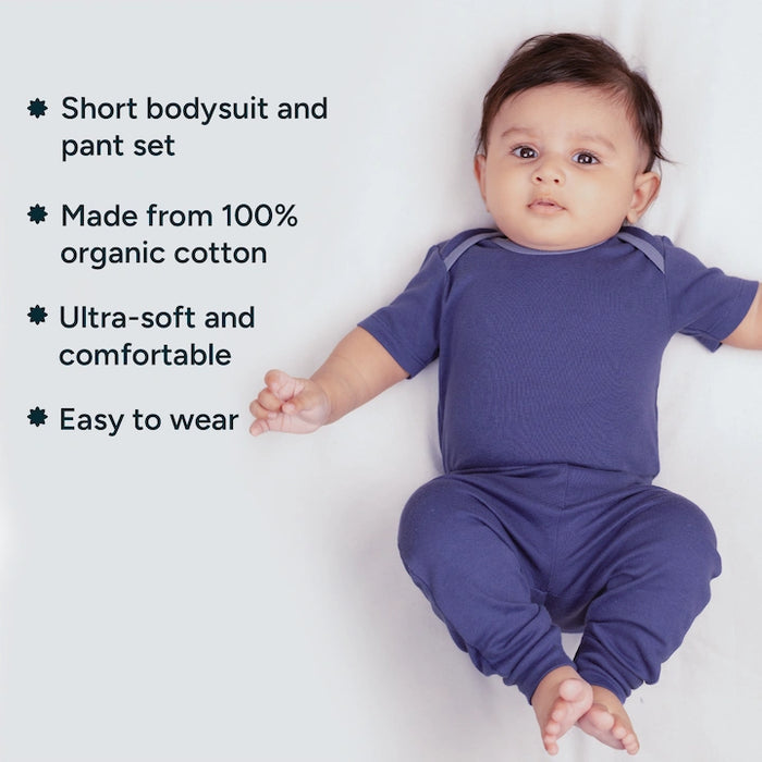 Short Bodysuits & Pants Set - Simple Solids | Set of 2