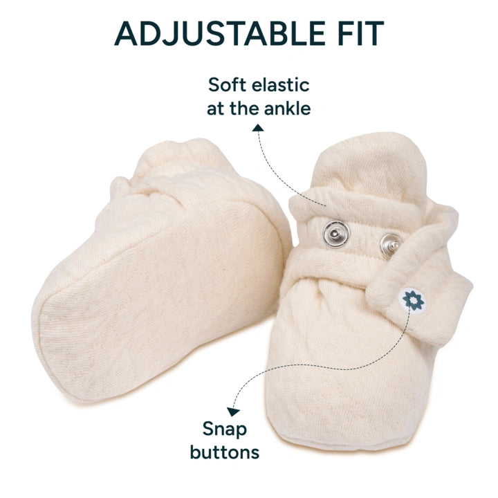 Soft Cotton Baby Booties | Warm White