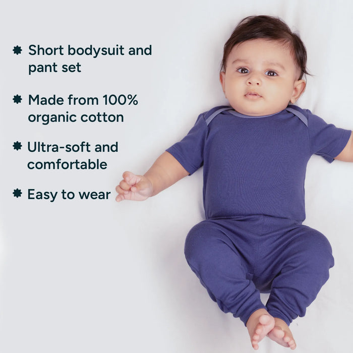 Short Bodysuit & Pant Set - Midnight Blue