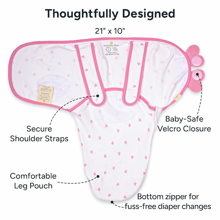 Wake Me Not Swaddle™ | Blush Hearts