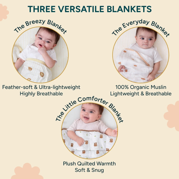 The Ultimate Baby Blanket Bundle - Set of 3 | Bear Hugs