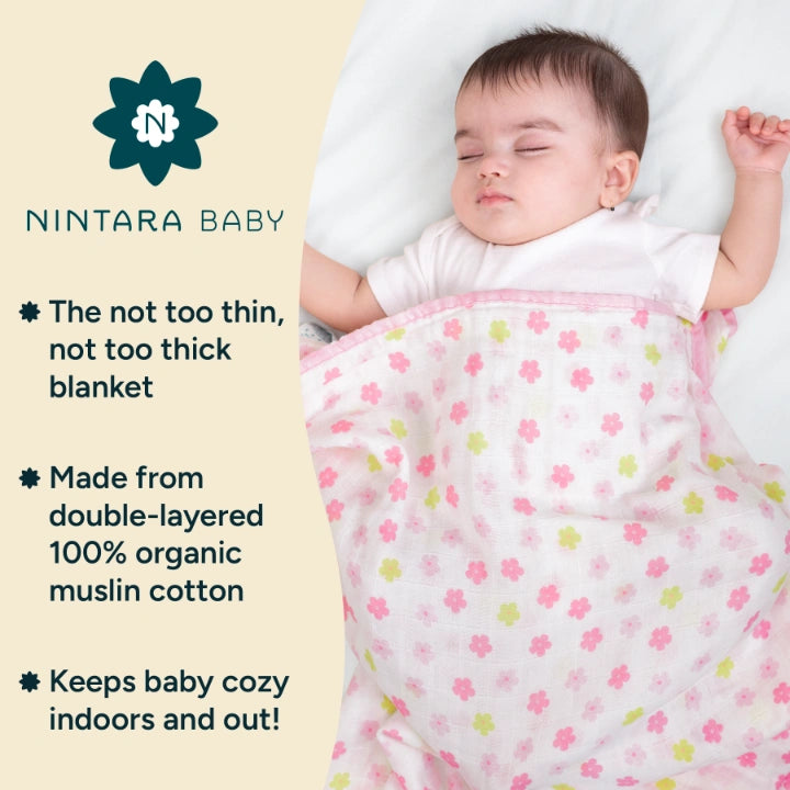 The Everyday Blanket | Medium Baby Blanket - Blush Blossoms