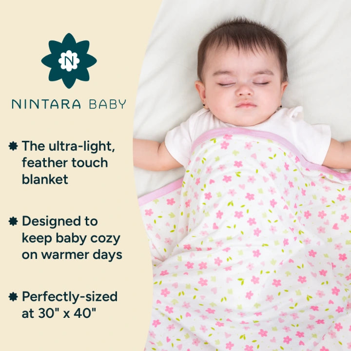 The Breezy Blanket | Light Baby Blanket - Blush Blossom