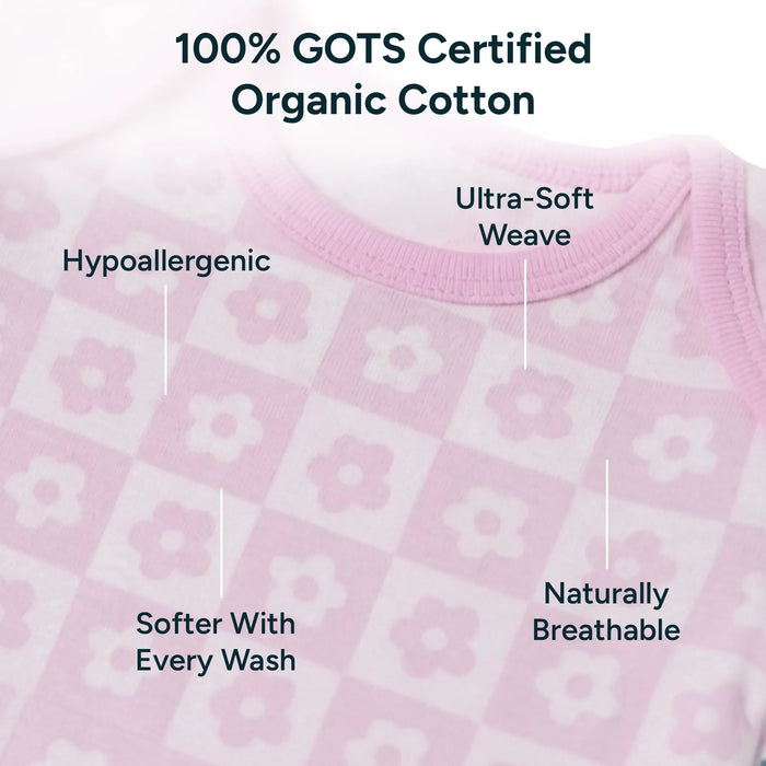 Short Bodysuits & Pants Set - Soft bloom | Set of 2