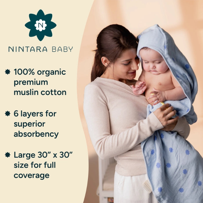 Muslin Baby Hooded Towel | Warm White