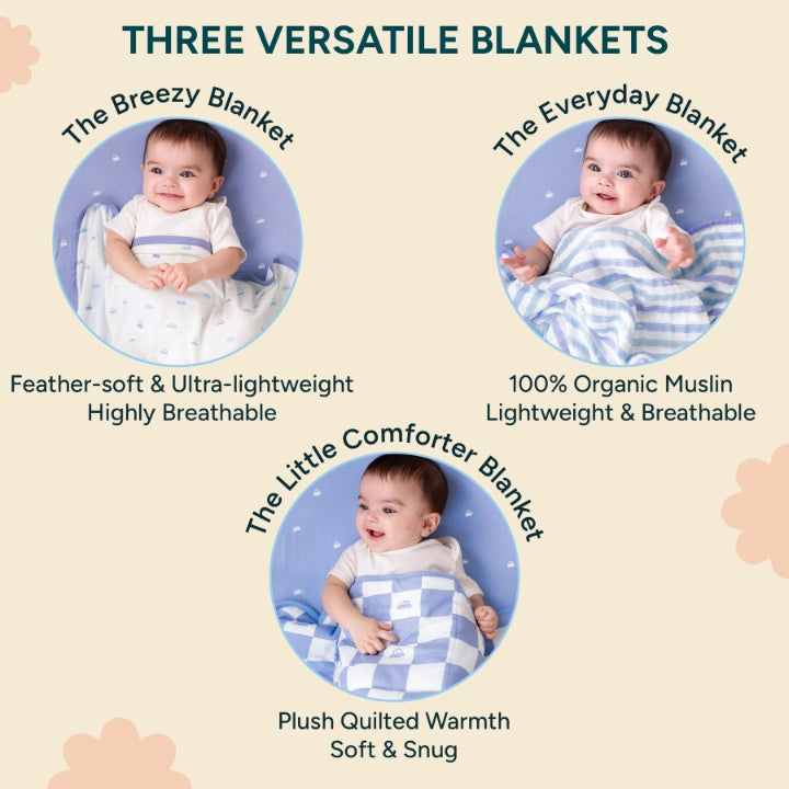 The Ultimate Baby Blanket Bundle - Set of 3 | Vroom, Vroom!