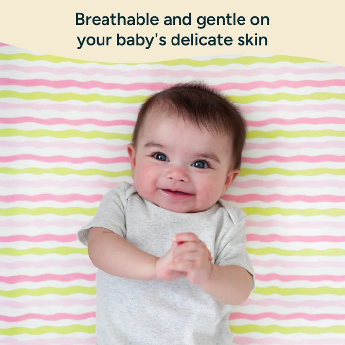 Fitted Crib Sheets | Blush Waves