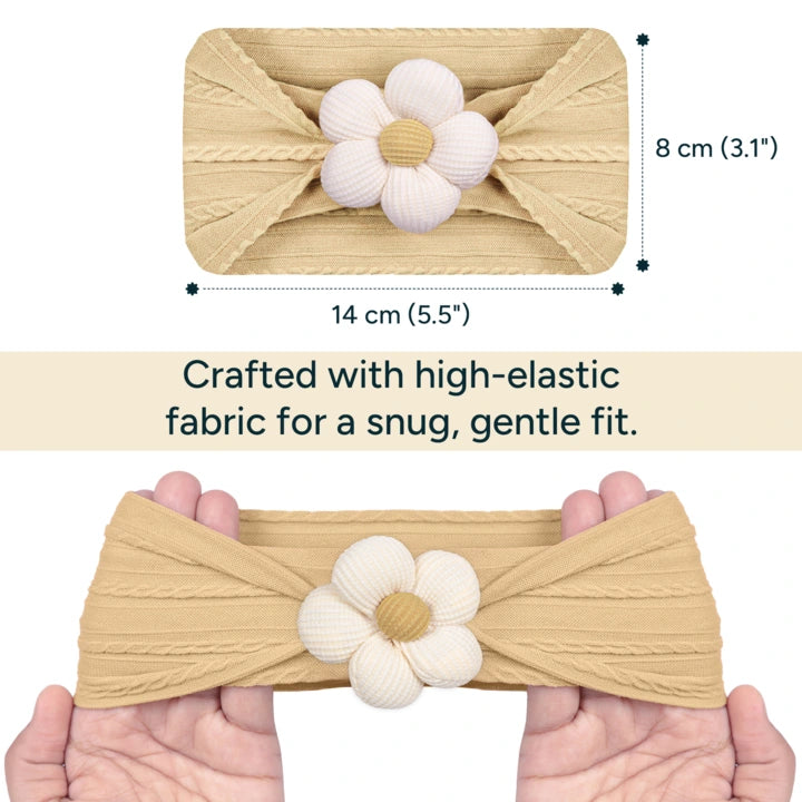 Buttery Soft Baby Hairband - Set of 2 | Winter Pink Bloom + Baby Mocha Bloom