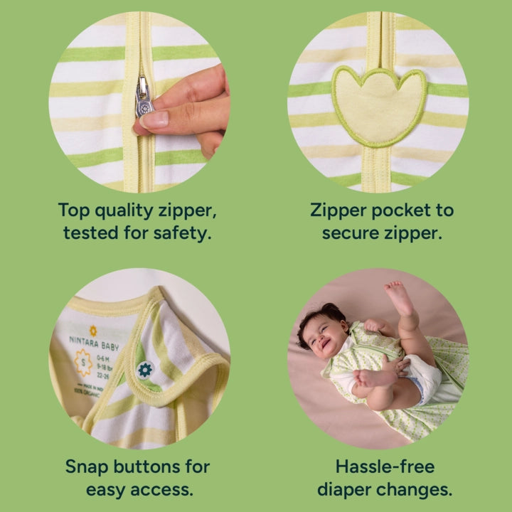 Baby Sleep Sack 0.5 TOG - Set of 2 | Citrus Stripes + Forest Flutter