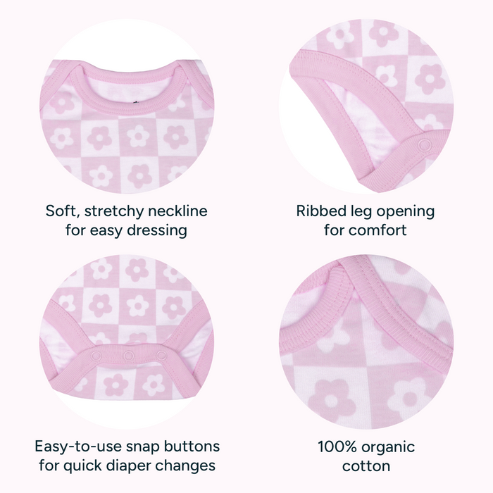 Short Bodysuit - Baby Bloom | Set of 3
