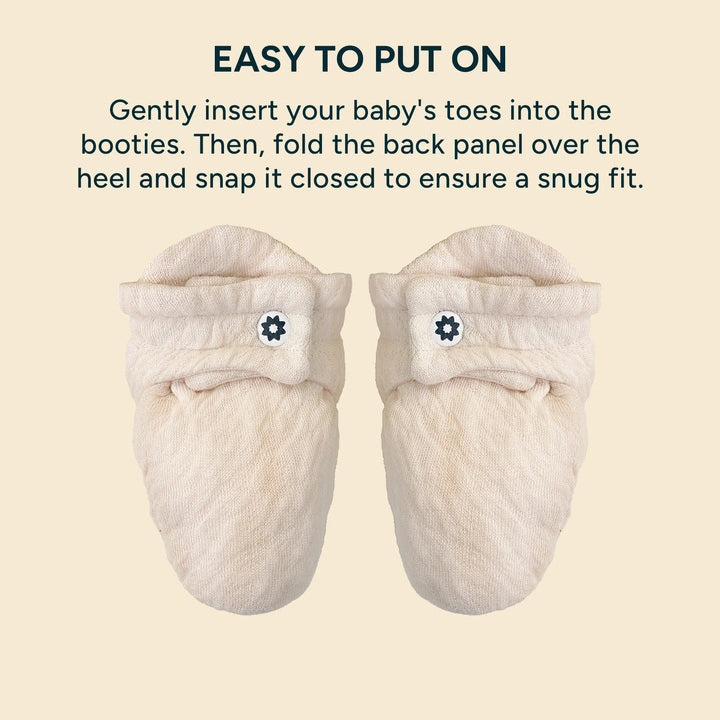 Soft Cotton Baby Booties | Warm White