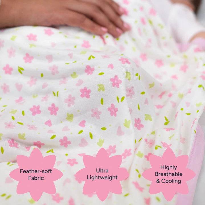 The Breezy Blanket | Light Baby Blanket - Blush Blossom