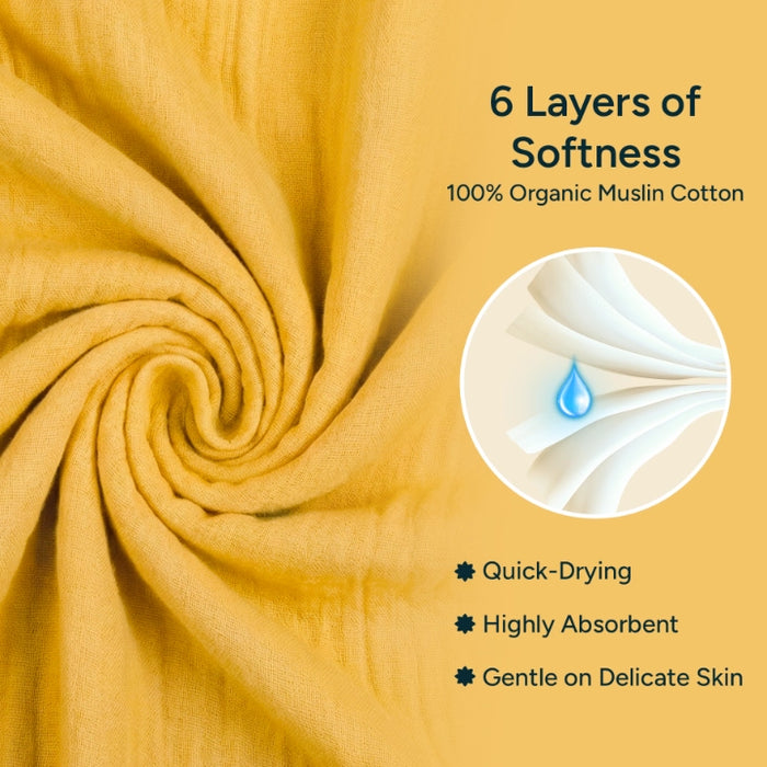 Muslin Baby Hooded Towel | Butterscotch