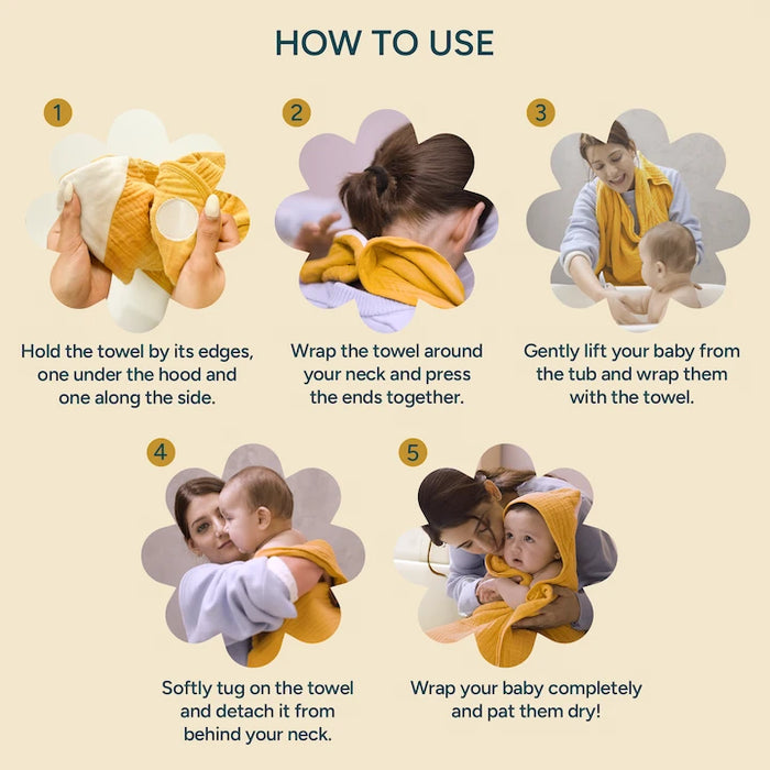 Muslin Baby Hooded Towel | Baby Blue