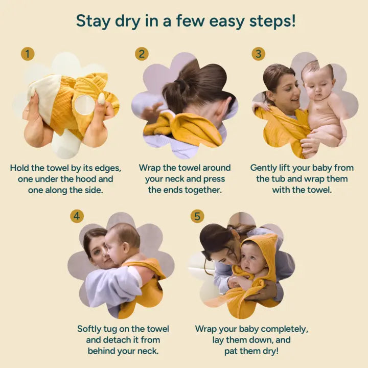 Muslin Baby Hooded Towel | Blue Stars