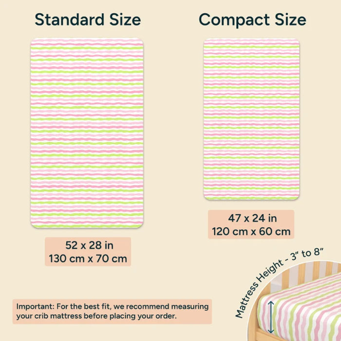 Fitted Crib Sheets | Blush Waves