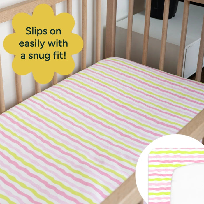 Fitted Baby Bedsheet | Blush Waves