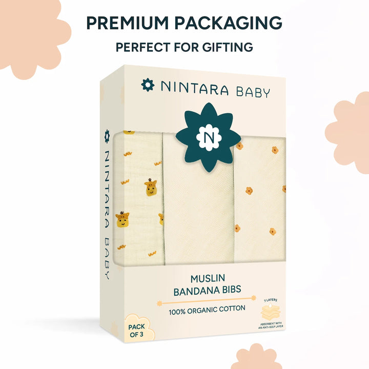 Baby Bandana Bibs - Set of 3 | Golden Bloom Pack