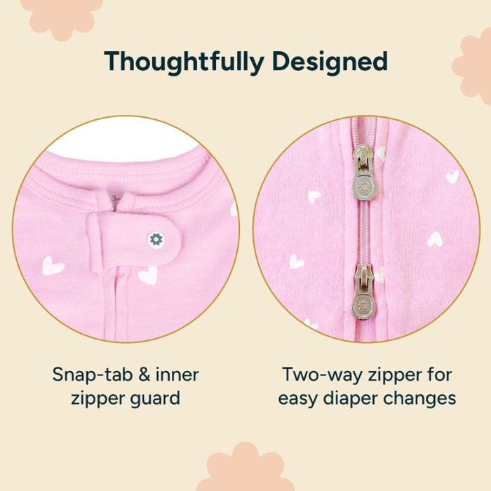 Footless Bodysuit - Set of 3 | Pink Flutter