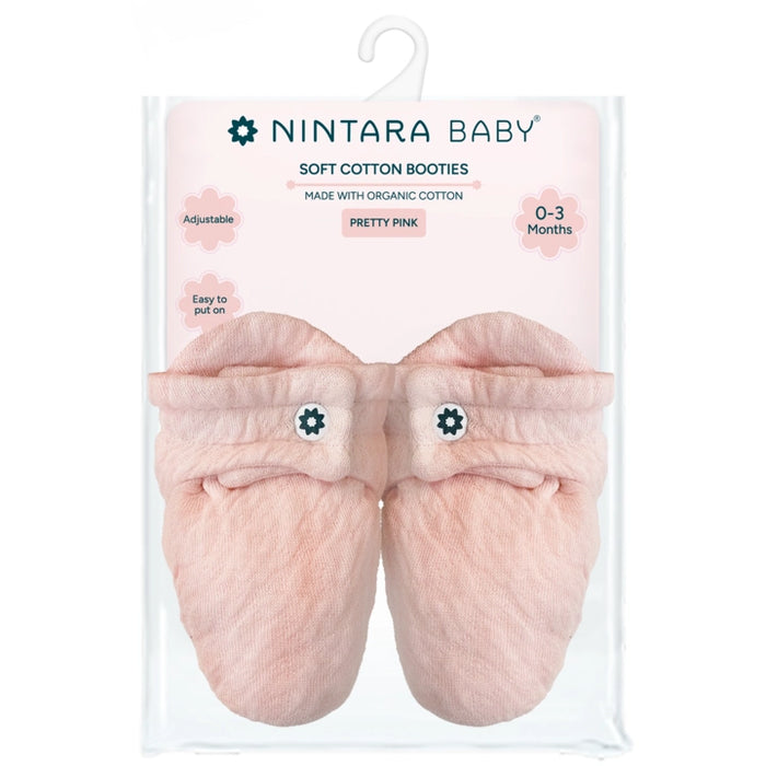 Soft Cotton Baby Booties | Pretty Pink
