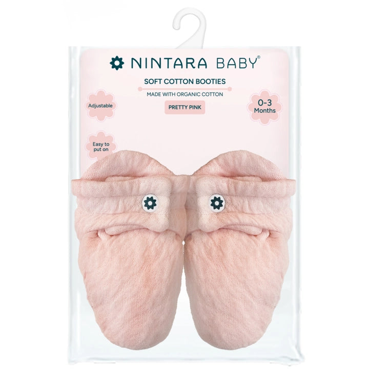 Soft Cotton Baby Booties | Pretty Pink