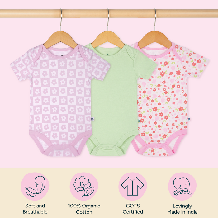 Short Bodysuit - Baby Bloom | Set of 3