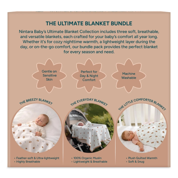 The Ultimate Baby Blanket Bundle - Set of 3 | Bear Hugs