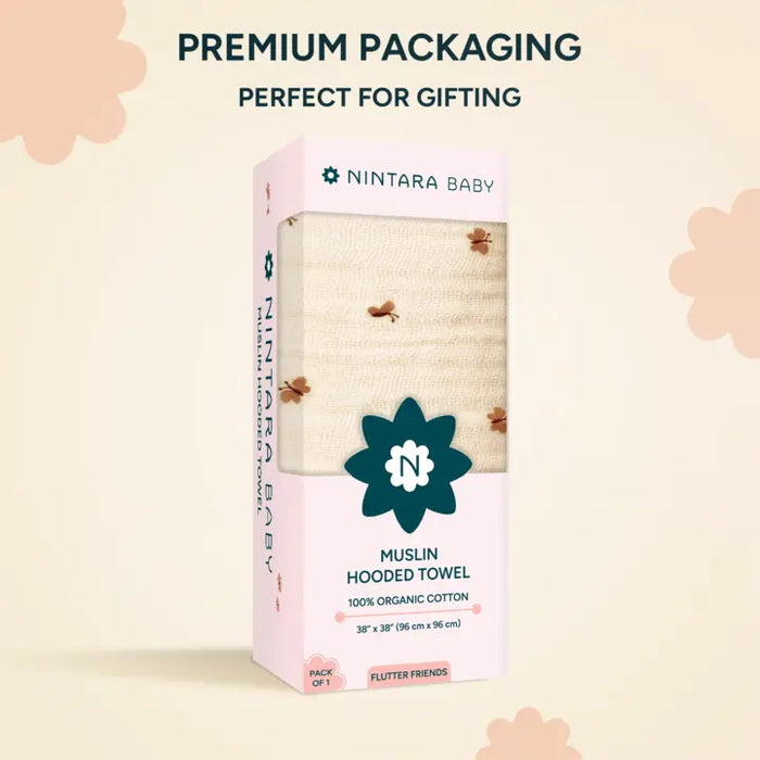 Muslin Baby Hooded Towel | Flutter Friends
