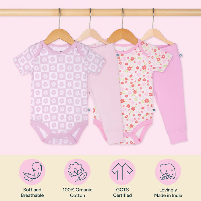 Short Bodysuits & Pants Set - Baby Bloom | Set of 2