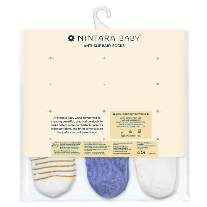 Anti-Slip Baby Socks - Set of 12 | Blue Bundle