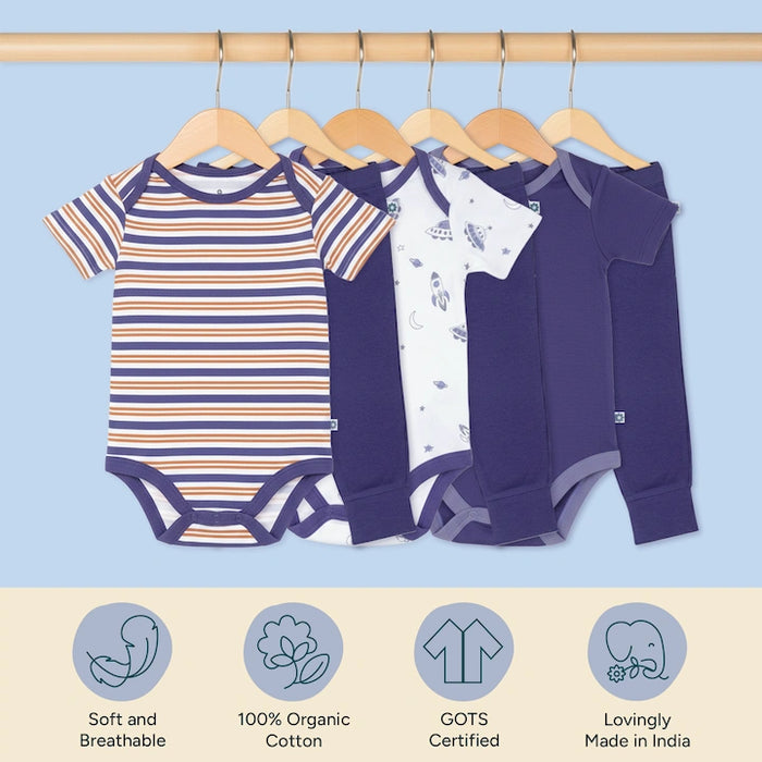 Short Bodysuits & Pants Set - Up In Space | Set of 3